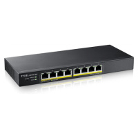 Zyxel GS1915-8EP, 8-port GbE PoE Smart hybrid mode Switch, standalone or NebulaFlex Cloud, 60 Wa