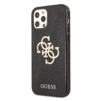 Silikónové puzdro Guess na Apple iPhone 12 Pro Max GUHCP12LPCUGL4GBK Big 4G Full Glitter čierne