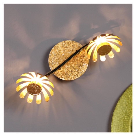 Nástenné LED svietidlo Bloom, 2-plameňové zlaté Eco-Light