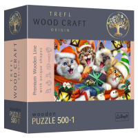 Trefl Wood Craft Origin Puzzle Vianočné mačky 501 dielov