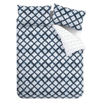 Biele/modré obliečky na dvojlôžko 200x200 cm Shibori Tie Dye – Catherine Lansfield