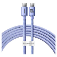 Kábel Baseus Crystal Shine cable USB-C to USB-C, 100W, 2m (purple)