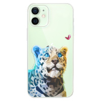 Odolné silikónové puzdro iSaprio - Leopard With Butterfly - iPhone 12 mini