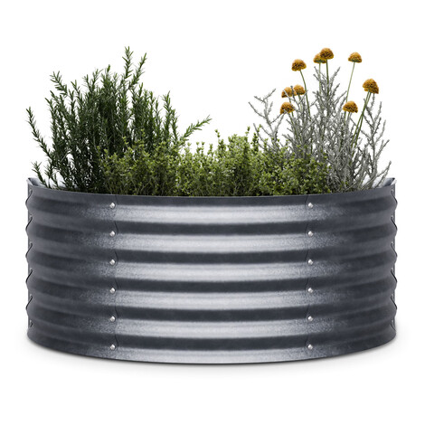 Blumfeldt High Grow polkruhový vyvýšený záhon 105 x 43 x 60 cm oceľový trapézový plech, jednoduc