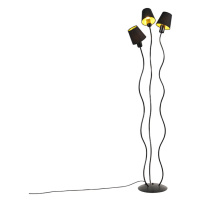 Dizajnová stojaca lampa čierne 3-svetlá s objímkami - Wimme