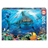 Puzzle Great White Shark Educa 500 dielov a Fix lepidlo od 11 rokov