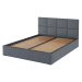 Sivá čalúnená dvojlôžková posteľ s úložným priestorom s roštom 140x200 cm Bufo Bed – MESONICA