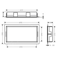 Hansgrohe XtraStoris Original, výklenok do steny s rámom, 300x600x100 mm, betónovo sivá, HAN-560