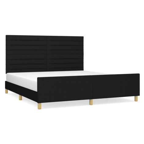 vidaXL Posteľ bez matraca čierny 180x200 cm látka