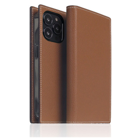 SLG Design puzdro D6 Hybrid Grain Case pre iPhone 14 Pro - Saddle Brown