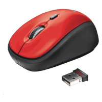 TRUST Yvi Wireless Mouse - červená, červená, USB, bezdrôtová