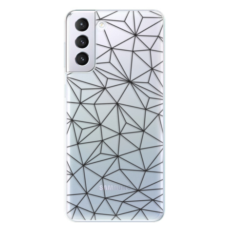 Odolné silikónové puzdro iSaprio - Abstract Triangles 03 - black - Samsung Galaxy S21+