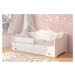 Expedo Detská posteľ MEKA C  + matrac, 80x160, biela/ružová