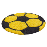 Kusový koberec Fun 6001 yellow Rozmery koberca: 100x100 kruh