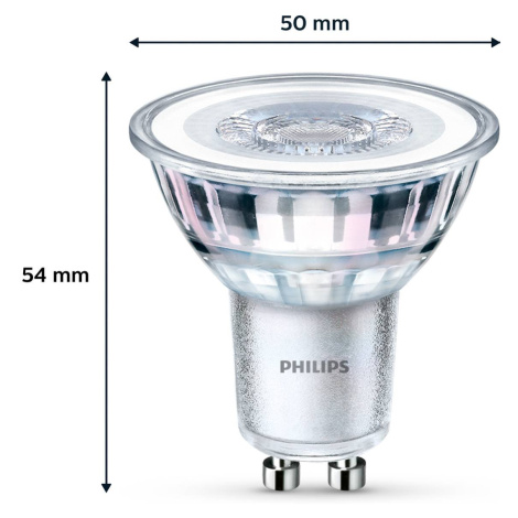 Žiarovka Philips LED GU10 4,6W 355lm 827 clear 36° 6ks