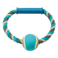 Hračka DUVO+ Kruh bavlna s tenisovou loptou 18cm