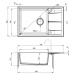 Deante Eridan, granitový drez na dosku 780x500x210 mm Z/O, 3,5" + priestorovo úsporný sifón, 1-k