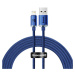Kábel Baseus Crystal Shine CAJY000103, USB to Lightning 8-pin 2,4A, 2m, modrý