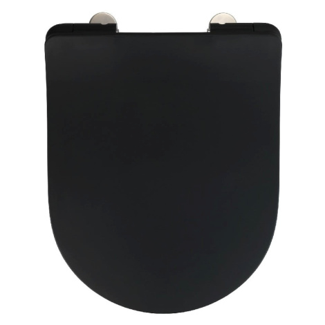 Čierne WC sedadlo Wenko Sedilo Black, 45,2 × 36,2 cm