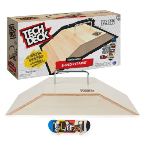 Tech Deck drevená rampa s fingerboardom