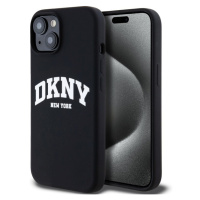 DKNY Liquid Silicone Arch Logo MagSafe Zadný Kryt pre iPhone 15 Black