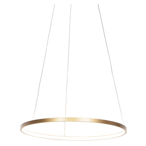Moderné kruhové závesné svietidlo zlaté 60 cm vrátane LED - Anella Leuchten Direct