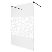MEXEN/S - KIOTO samostatne stojaca sprchová zástena 130 x 200, transparent/biela vzor 8 mm, čier