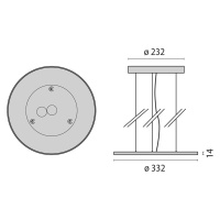 LED závesné svetlo FL Round 333 PL OP on/off 830