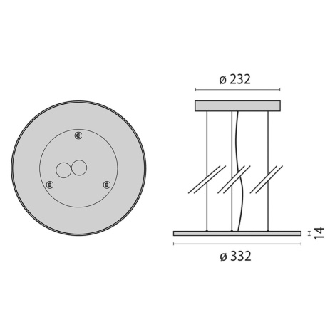 LED závesné svetlo FL Round 333 PL OP on/off 830