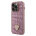 Plastové puzdro Guess na Apple iPhone 14 Pro Max GUHCP14XHDGTPP Rhinestones Triangle Metal Logo 