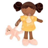 Bábika pre bábätká Mrs Vanilla My First Doll Jolijou 21 cm v žltých šatách so psíkom z jemného t
