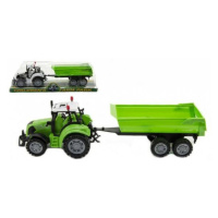 Traktor s prívesom a výklopkou 35cm na zotrvačník v blistri - výber 2 farby