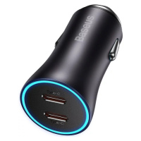 Nabíjačka do auta Baseus Golden Contactor Pro car charger, 2x USB-C, 40W (Dark Gray)