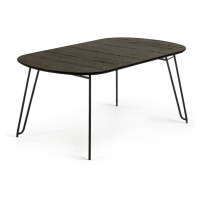 Tmavohnedý rozkladací jedálenský stôl s doskou v dekore jaseňového dreva 100x170 cm Milian – Kav