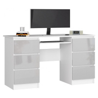 Písací stôl A-11 135 cm biely/sivý