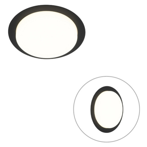 Moderné stropné svietidlo čierne okrúhle vrátane LED IP44 - Lys QAZQA