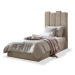Béžová čalúnená jednolôžková posteľ s úložným priestorom s roštom 90x200 cm Dreamy Aurora – Miuf