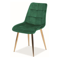 Sconto Jedálenská stolička CHAC 3 zelená/zlatá