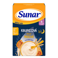 SUNAR Mliečna kaša krupicová na dobrú noc medová 6+ 210 g