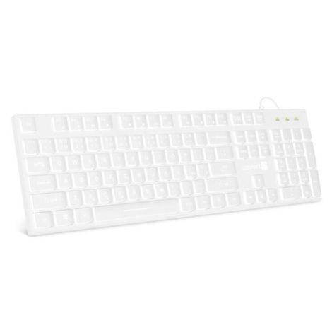 CONNECT IT kancelárska klávesnica s bielym podsv. (CZ + SK) WHITE