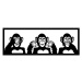 Nástenná dekorácia Three Monkeys čierna - M