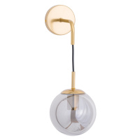 Estila Art-deco štýlová nástenná lampa Globe s dymovým motívom zlatej farby z kovu 60cm