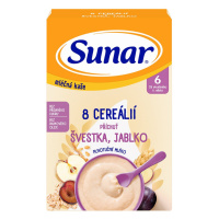 SUNAR mliečna kaša s 8 cereáliami slivka, jablko 210 g