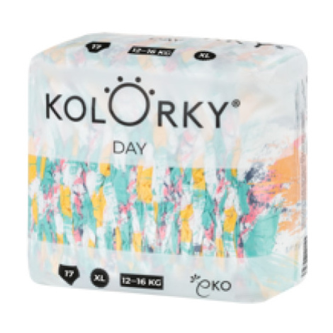 KOLORKY  DAY - štětce - XL (12-16 kg) - 17 ks - jednorázové eko plenky