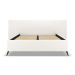 Krémová čalúnená dvojlôžková posteľ s úložným priestorom a roštom 180x200 cm Walter – Milo Casa