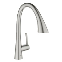 Drezová batéria GROHE Zedra s vyťahovacou spŕškou, 3 prúdy supersteel 32294DC2