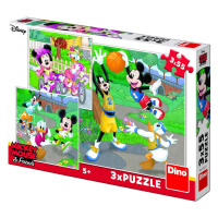 Dino Puzzle Mickey a Minnie športovci 3 x 55 dielikov