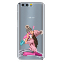 Plastové puzdro iSaprio - Kissing Mom - Brunette and Girl - Huawei Honor 9