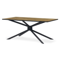 AUTRONIC HT-885 OAK Jedálenský stôl, 180x90x75 cm, MDF doska, 3D dekor divoký dub, kovovová hvez