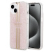 Guess IML 4G Gold Stripe Zadný Kryt pre iPhone 15 Pink